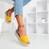 OUTLET Żółto-niebieskie sandały damskie a'la espadryle Irimida- Obuwie