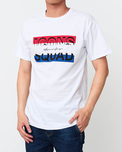 Royalfashion Biały męski t-shirt z nadrukiem
