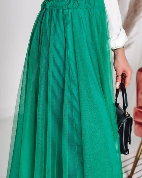 Royalfashion Damska dwuwarstwowa spódnica midi w zielonym kolorze