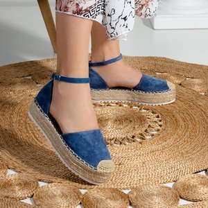Royalfashion Niebieskie damskie sandały a'la espadryle na platformie Indira