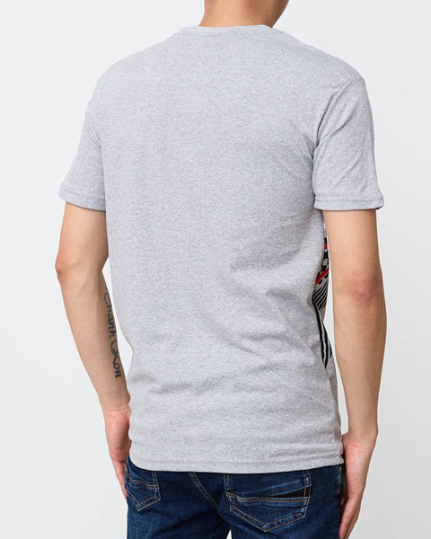 Royalfashion T-shirt męski w kolorze jasnoszarym z printem