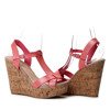 Różowe sandały na koturnie Ophelia - Obuwie