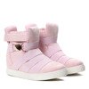 Różowe sneakersy na krytym koturnie Joanna - Obuwie