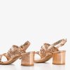 Różowo - złote sandały na słupku Neze - Obuwie