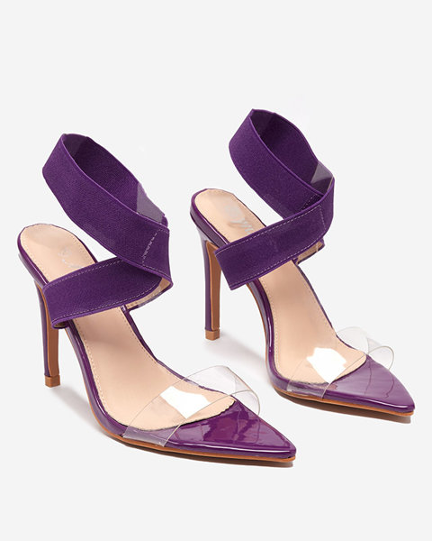 Sandały damskie na szpilce w kolorze fioletowym Koali- Obuwie