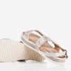 Srebrne sandały damskie z cyrkoniami Arella - Obuwie