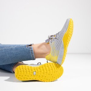 Szaro-żółte sportowe buty damskie Fonto - Obuwie