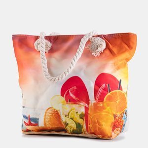 Wielokolorowa plażowa torba z wakacyjnym printem - Akcesoria