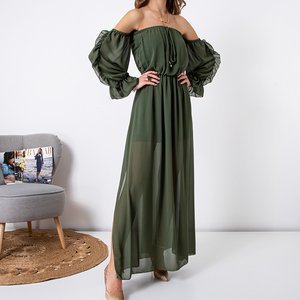 Zielona damska maxi sukienka - Odzież
