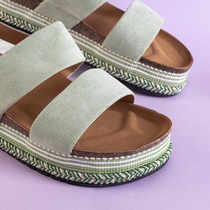 Zielone damskie sandały na platformie Kodenia - Obuwie