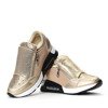 Złote buty sportowe na koturnie- Obuwie