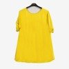 Żółta tunika damska z printem w kwiatki - Odzież