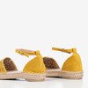 Żółte espadryle damskie z ażurowym zdobieniem Clia - Obuwie