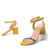 Żółte sandały na słupku z przezroczystą wstawką Angelita - Obuwie