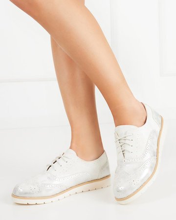 Білі жіночі туфлі на шнурівці Isdiohra