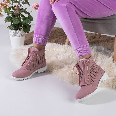 Ice Love рожеві жіночі ажурні туристичні черевики - Взуття