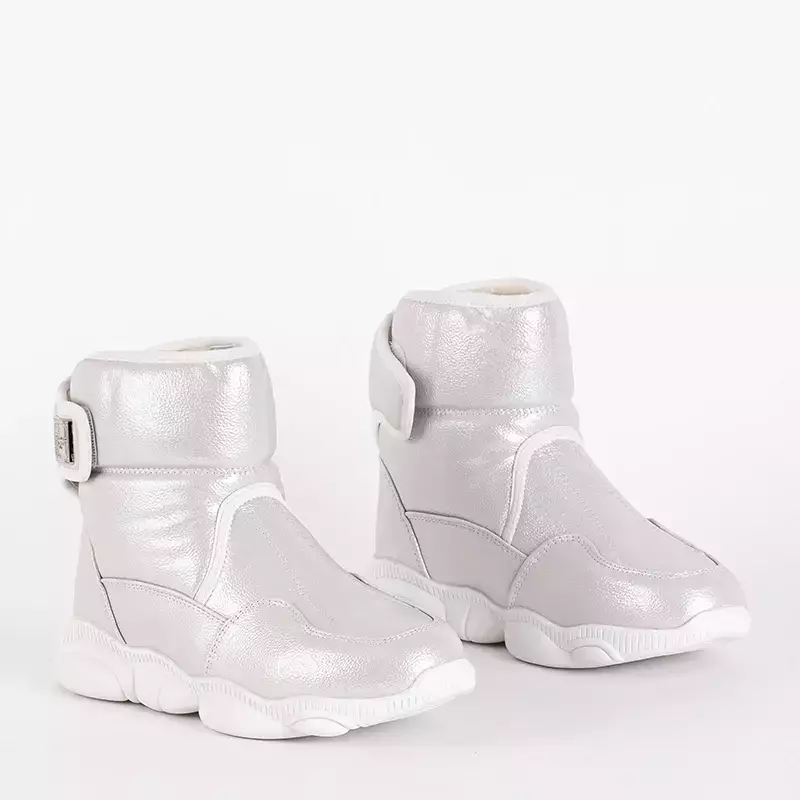 OUTLET Білі дитячі снігові черевики на липучках від Wintori - Footwear