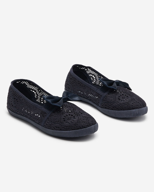 OUTLET Кросівки для дівчат з бантом темно-синього кольору Osmo - Взуття