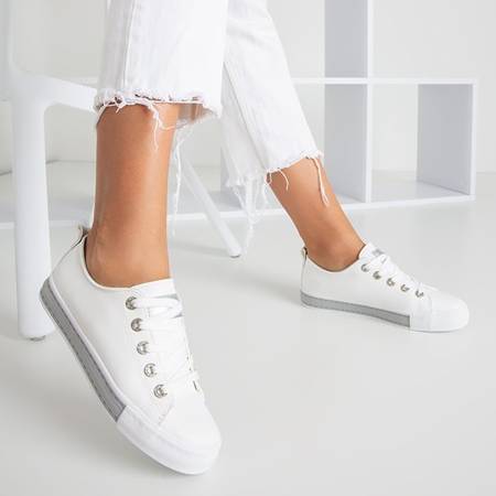 Жіночі білі кросівки із сірими вставками Zuta - Взуття
