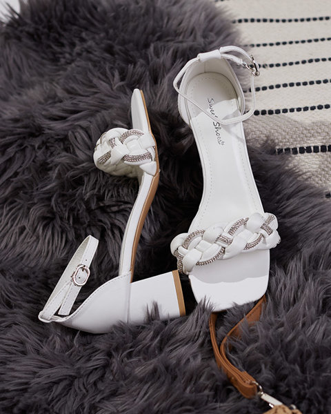 Білі жіночі босоніжки на пості Марієнка - Взуття
