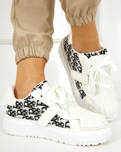 Білі жіночі кросівки з принтом Ibibis