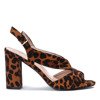 Босоніжки з леопарда на пості з вирізом з еко-замші Angelia - Взуття 1