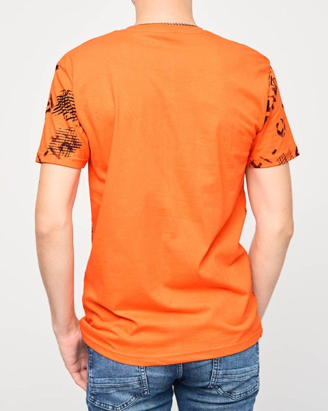 Чоловіча помаранчева футболка з написом ENJOY - одяг