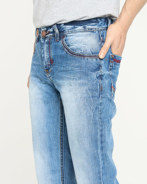 Чоловічі сині прямі джинси - Одяг