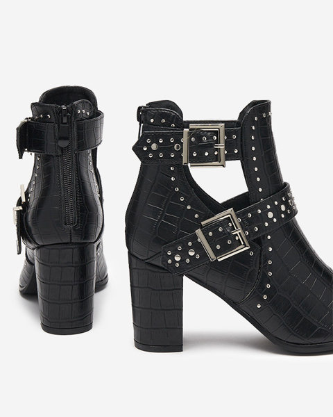 Чорні черевики на шпильці з вирізами та пряжками Masieo - Взуття