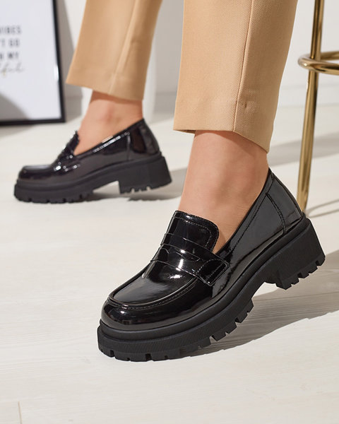 Чорні лаковані мокасини для жінок Noppel Footwear
