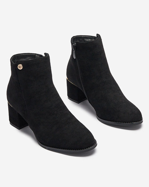 Чорні жіночі черевики з екозамші на низькій шпильці Facrel - Взуття