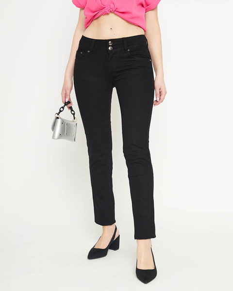 Чорні жіночі вузькі джинси з низькою талією