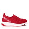 Czerwone, sportowe obuwie- Obuwie