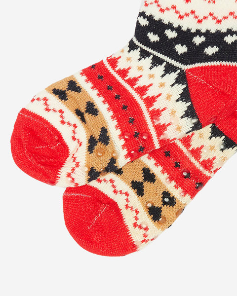 Кольорові жіночі шкарпетки з різдвяним візерунком - Білизна