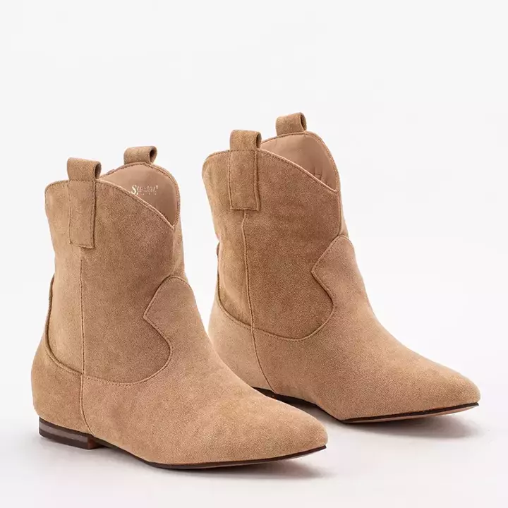 OUTLET Бежеві жіночі ботильйони ковбойські чоботи a'la Renola - Взуття