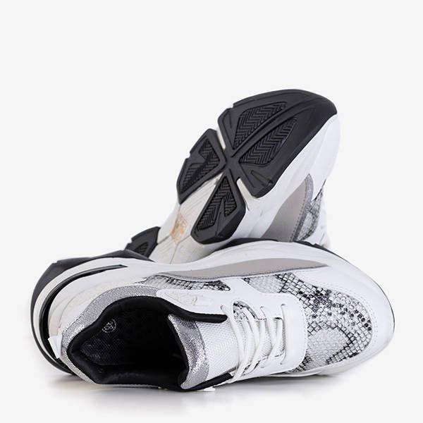 OUTLET Біле жіноче спортивне взуття з тисненням зміїної шкіри Feliks - Взуття