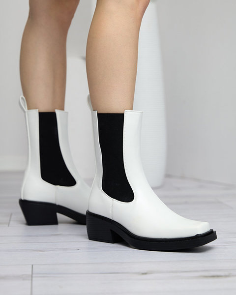 OUTLET Білі черевики-сліпони жіночі високі Darran- Взуття