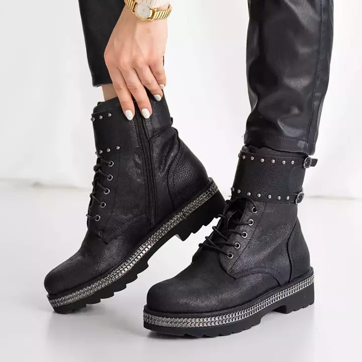 OUTLET Black - графітові жіночі чоботи Amisha - Взуття