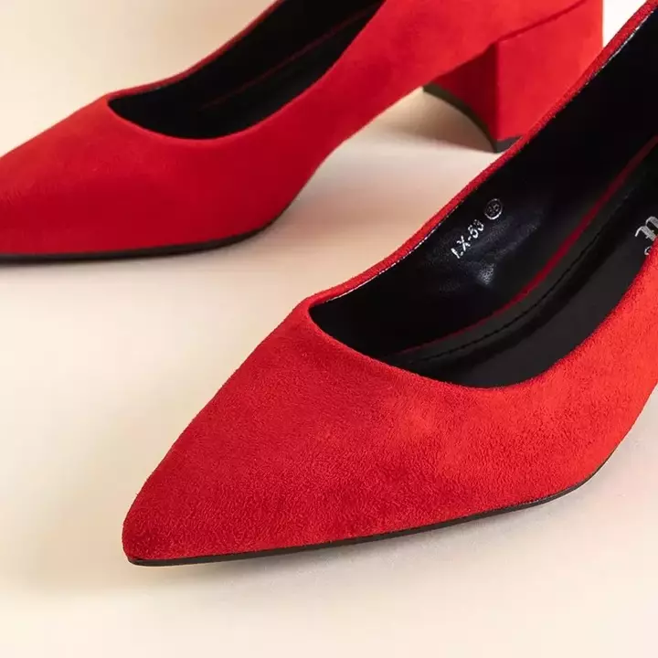 OUTLET Червоні жіночі туфлі на низькому каблуці Lavender - Туфлі