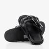 OUTLET Чорні тапочки на пряжках Гіза - Взуття