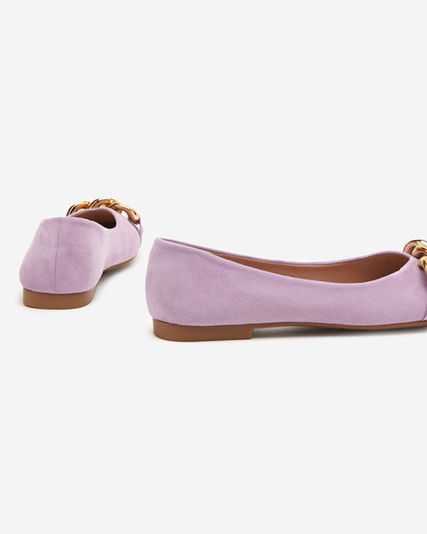 OUTLET Фіолетові жіночі балерини з декором Caviene - Взуття