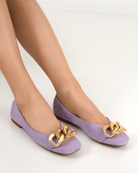 OUTLET Фіолетові жіночі балерини з декором Caviene - Взуття