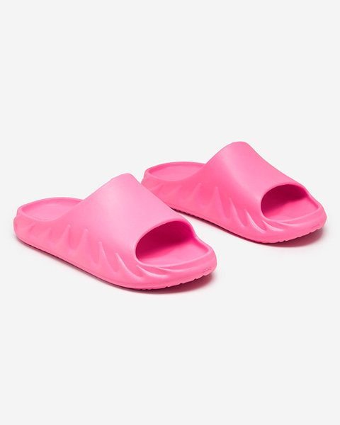OUTLET Класичні жіночі гумові тапочки неоново-рожевого кольору Derika - Взуття