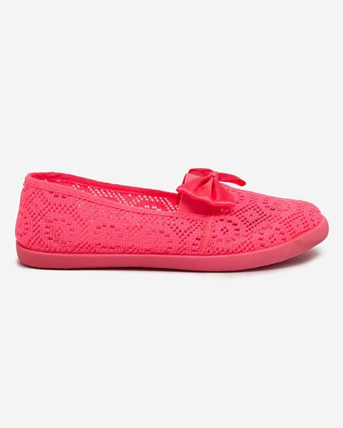 OUTLET Кросівки для дівчинки з бантом неоново-рожевого кольору Osmo - Взуття