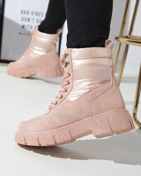 OUTLET Рожеві жіночі неутеплені черевики-трапперы Kasemi - Взуття