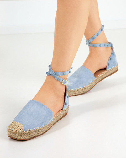 OUTLET Світло-блакитні жіночі еспадрільі з форсунками Lonesi - Взуття