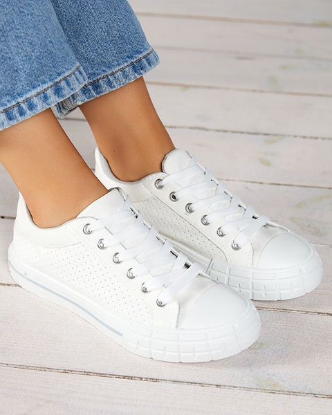 OUTLET Жіночі білі кросівки в сіру смужку Sols- Footwear