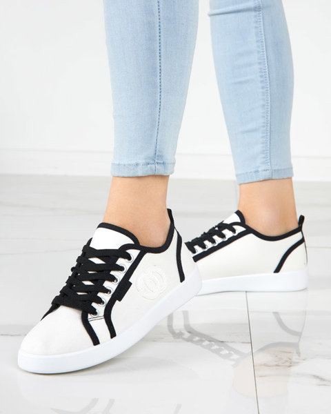 OUTLET Жіночі білі кросівки зі значком Wefera - Взуття