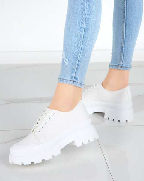 OUTLET Жіночі білі туфлі на шнурівці Rozia - Взуття