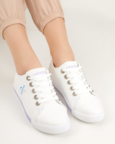 OUTLET Жіночі біло-фіолетові кросівки Tictoa - Взуття